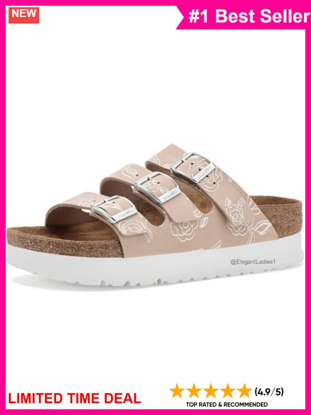 Papillio Florida Platform Slide Sandal Suede Lined Cork Footbed Slide